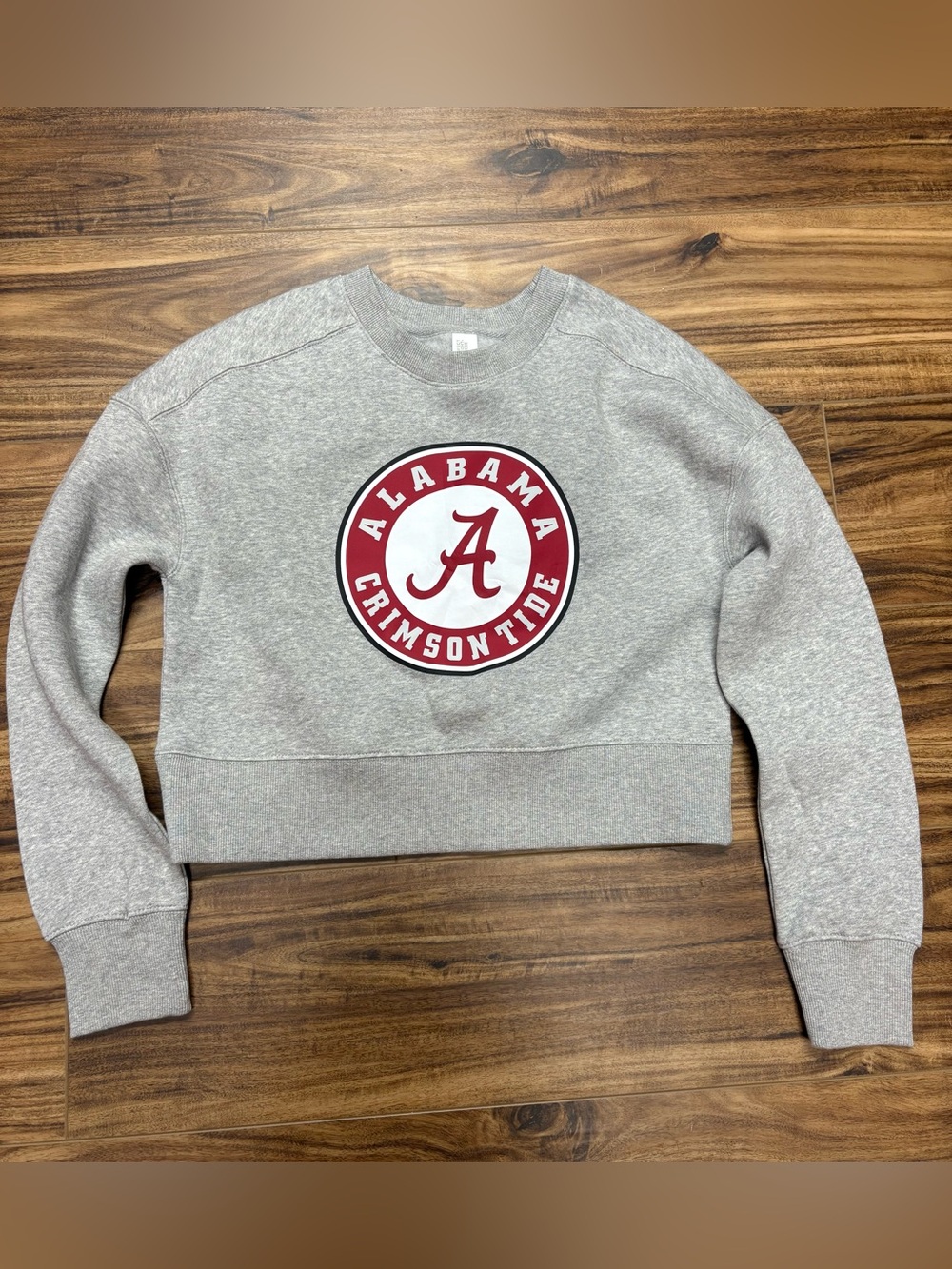 University of Alabama District, size XS, tween junior, crop sweatshirt, gray